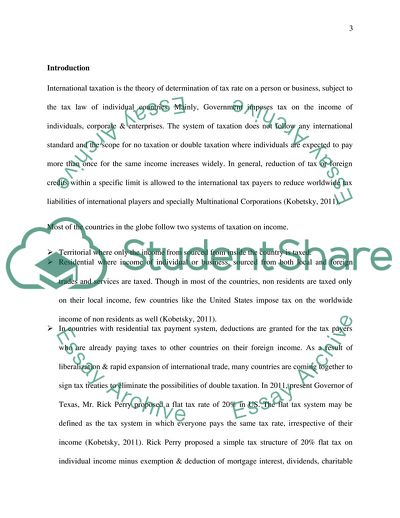 International Taxation: Policy and Practices