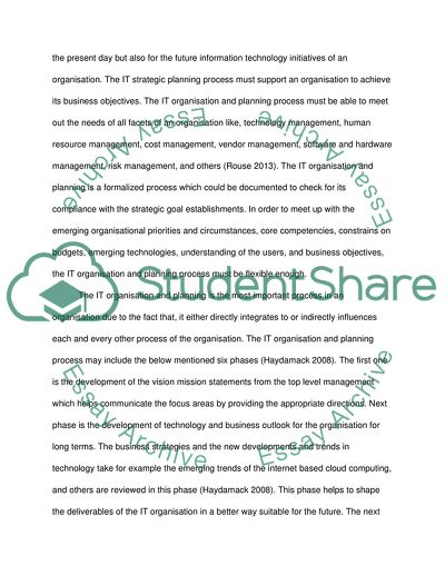 IT Organisation and Planning