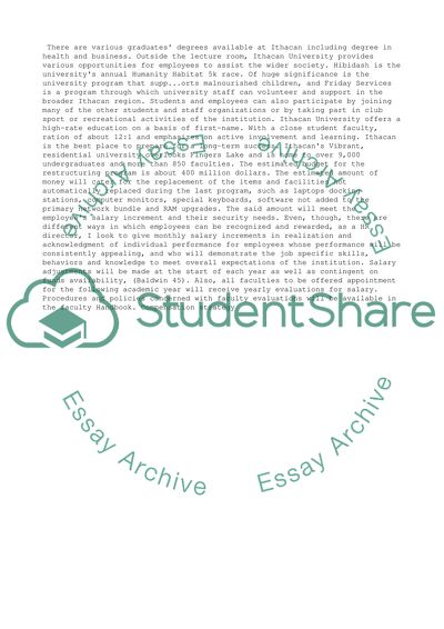 Ithacan University Management Research Proposal