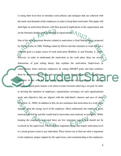 Theories of Motivation in Organizations