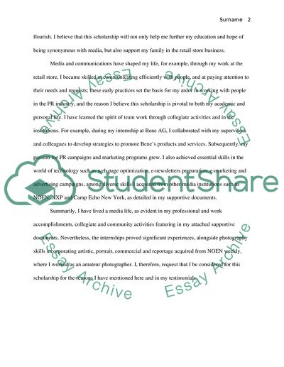 MA Graduate Scholarship Application in Media & Communication