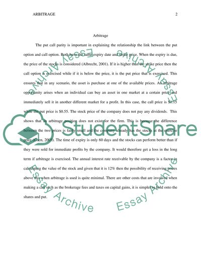An Arbitrage Opportunity in Stocks