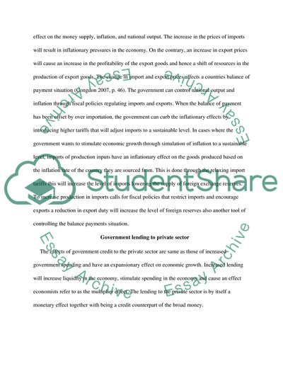 Credit Counterparts of Broad Money