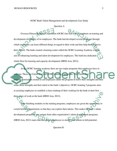 OCBC Bank Talent Management and Development