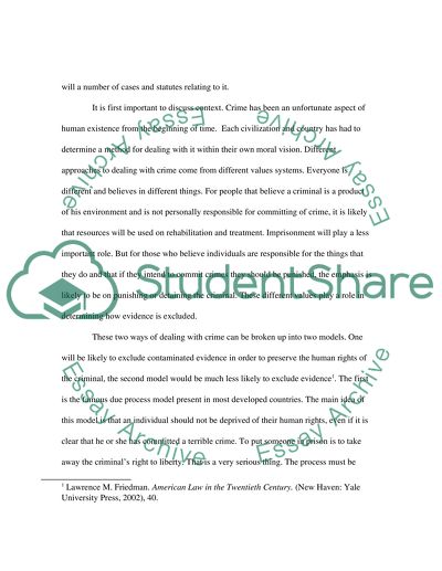 The Exclusion of Evidence and Comparative Criminal Law