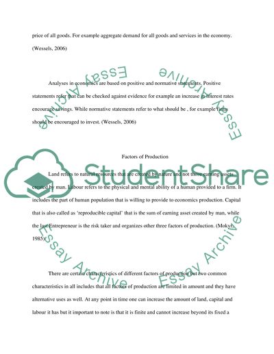 Factors of Production and Circular Flow of Income