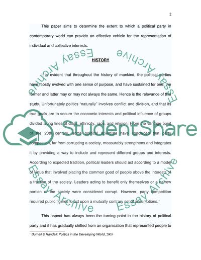 Effectievness of Political Party