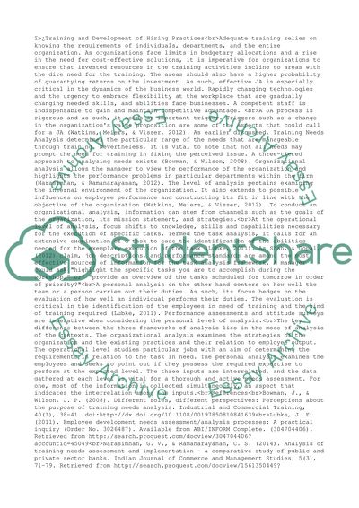 Training and Development of Hiring Practices