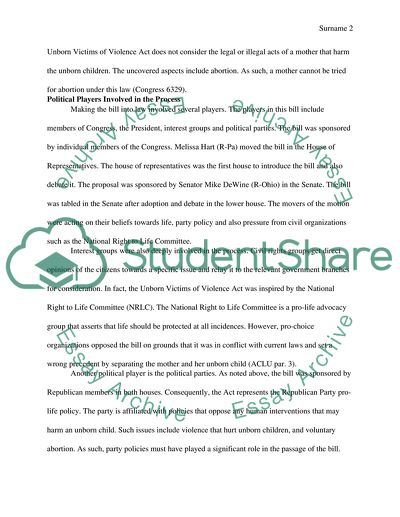 The 2004 Unborn Victims of Violence Act