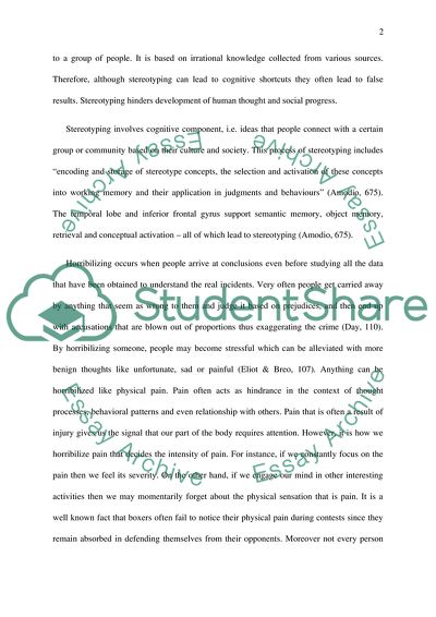 Racial Stereotypes Include Peoples Perspectives about Certain Racial