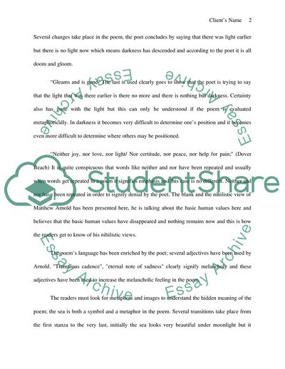 Matthew Arnolds Dover Beach