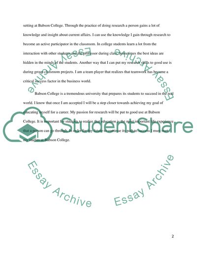 babson essays that worked