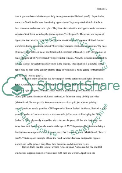 Oppression of women in KSA