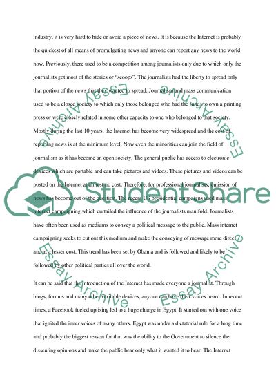 Improvements in Journalism, Mass Media and Communication