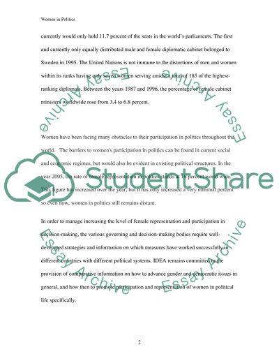 The Role of Women in Global Politics