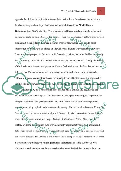 The Spanish Missions in California