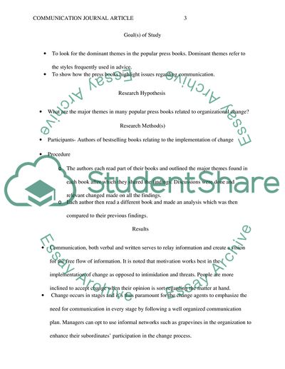 Communication journal article