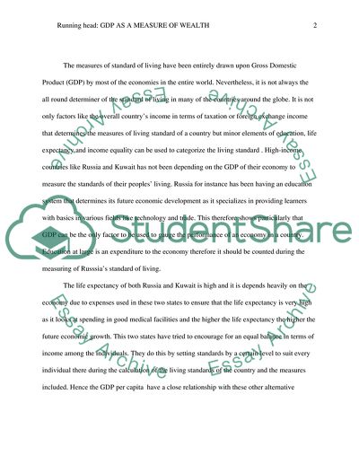GDP as a measure of welfare