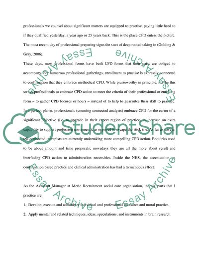 Continuous Professional Development of a Mental Health Social Care Manager