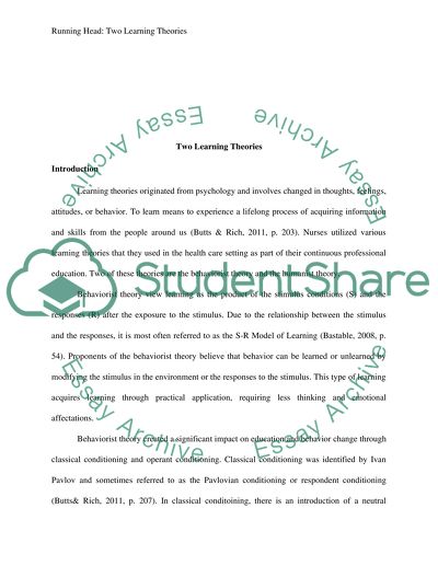 Learning theories essay