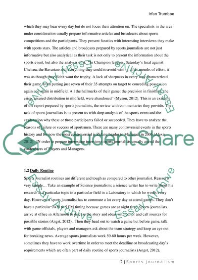 The Organizational Structure of Sports Journalism, Everyday Life and the Job of Sports Journalists