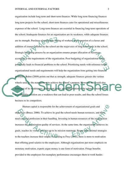 Internal and External Factors Affecting Paulo Freire Charter School