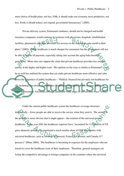 Private healthcare vs public healthcare in the US