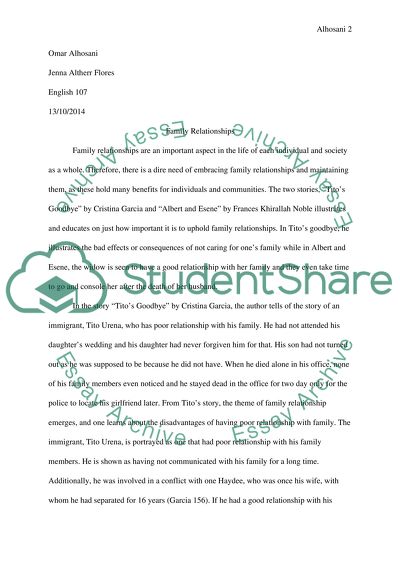 essay about family relationship