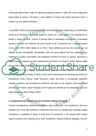 Tourism can Contribute Positively to Poverty Reduction