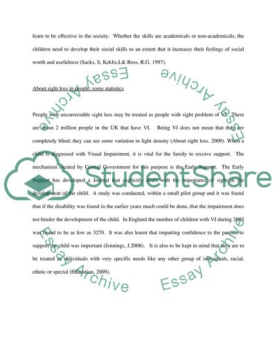 Social Issues of the Visually Impaired Children