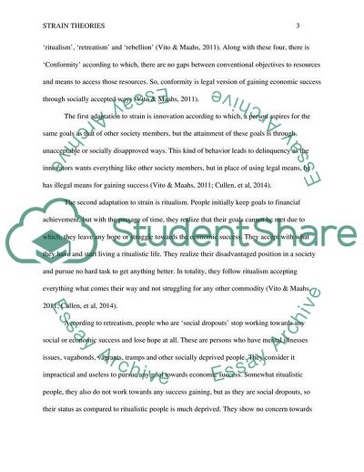 Strain Theory, General Strain Theory and Anomie Institutional Theory