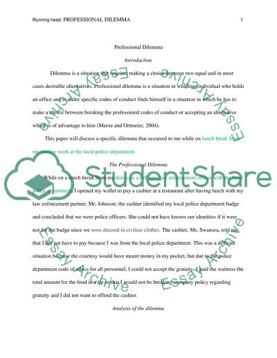 Professional Workplace Dilemma