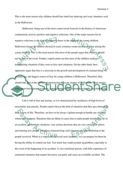 Subjecting Children to Fear-Inducing Events Such as Halloween Act