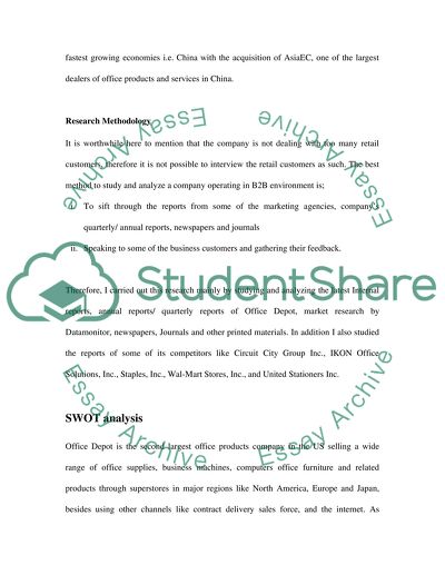 Business to Business - Office Depot Inc