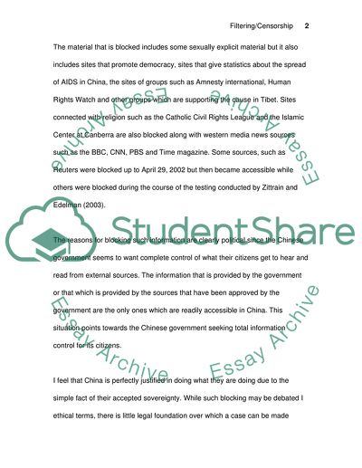 Filtering/Censorship