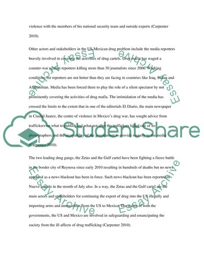 Who are the main actors and stakeholders in US-Mexican drug problem