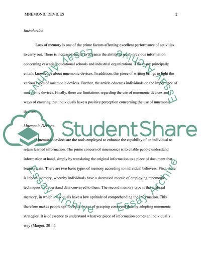 Importance of Mnemonic Devices