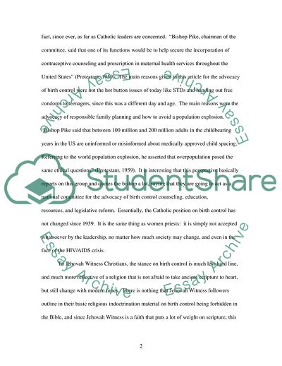 Religion and the Use of the Birth Control Methods