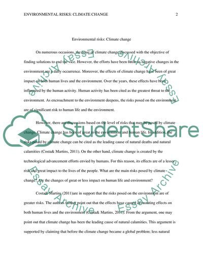 Environmental Risks: Climate Change