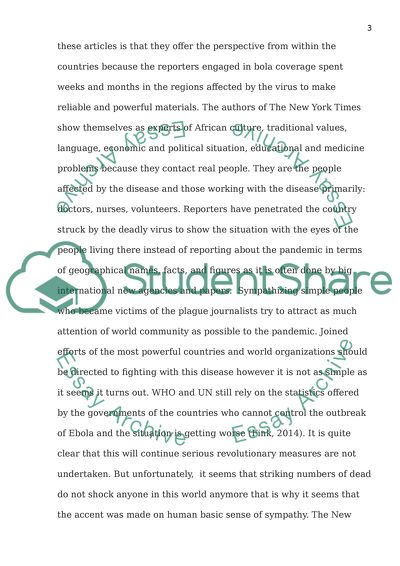 New York Times about Ebola Outbreak