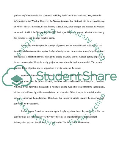 American Values and The Shawshank Redemption