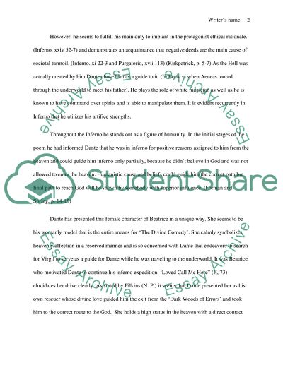 The Roles of Virgil and Beatrice in Inferno and Purgatorio