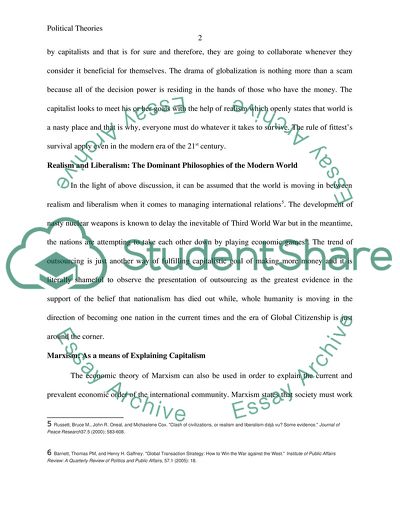 Political Theories in International Collaboration and Governance