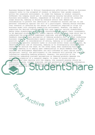 Business research week 3