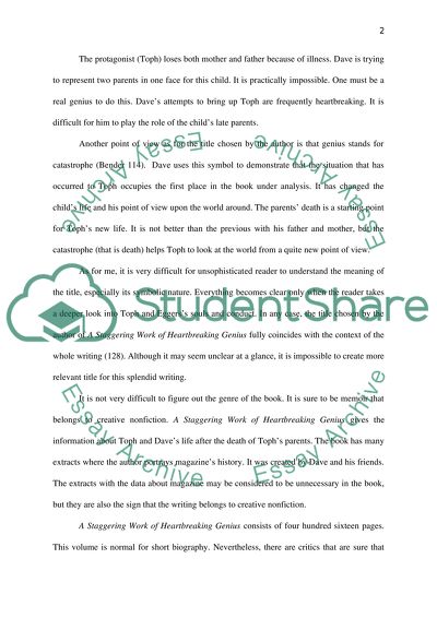 A Staggering Work of Heartbreaking Genius