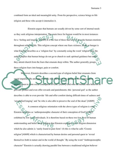 Einsteins Ideas on Science and Religion