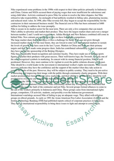 Nike and International Labor Practices