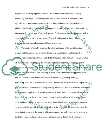 Anti-Social Behavior Orders