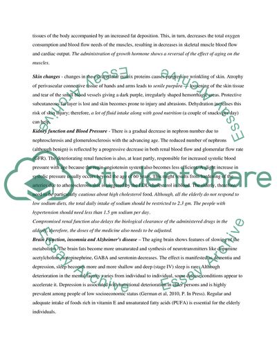 Changes in Physiology of the Aging Elderly Adults