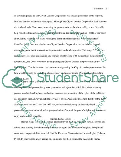 The Constitutional Issues Raised by City of London versus Samede [2012] EWHC 34 (QB)